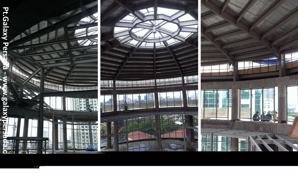 konstruksi baja atap hasil kontraktor baja galaxy persada